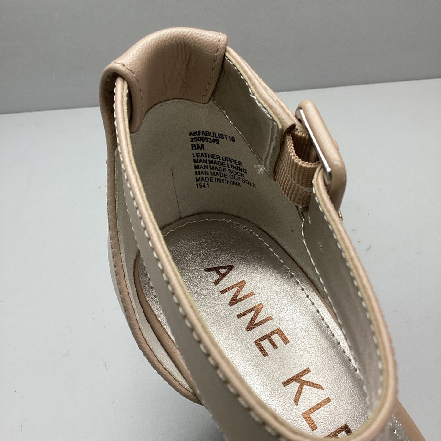 New Anne Klein fabulist pump Heels Size 8M Tan Ankle Strap