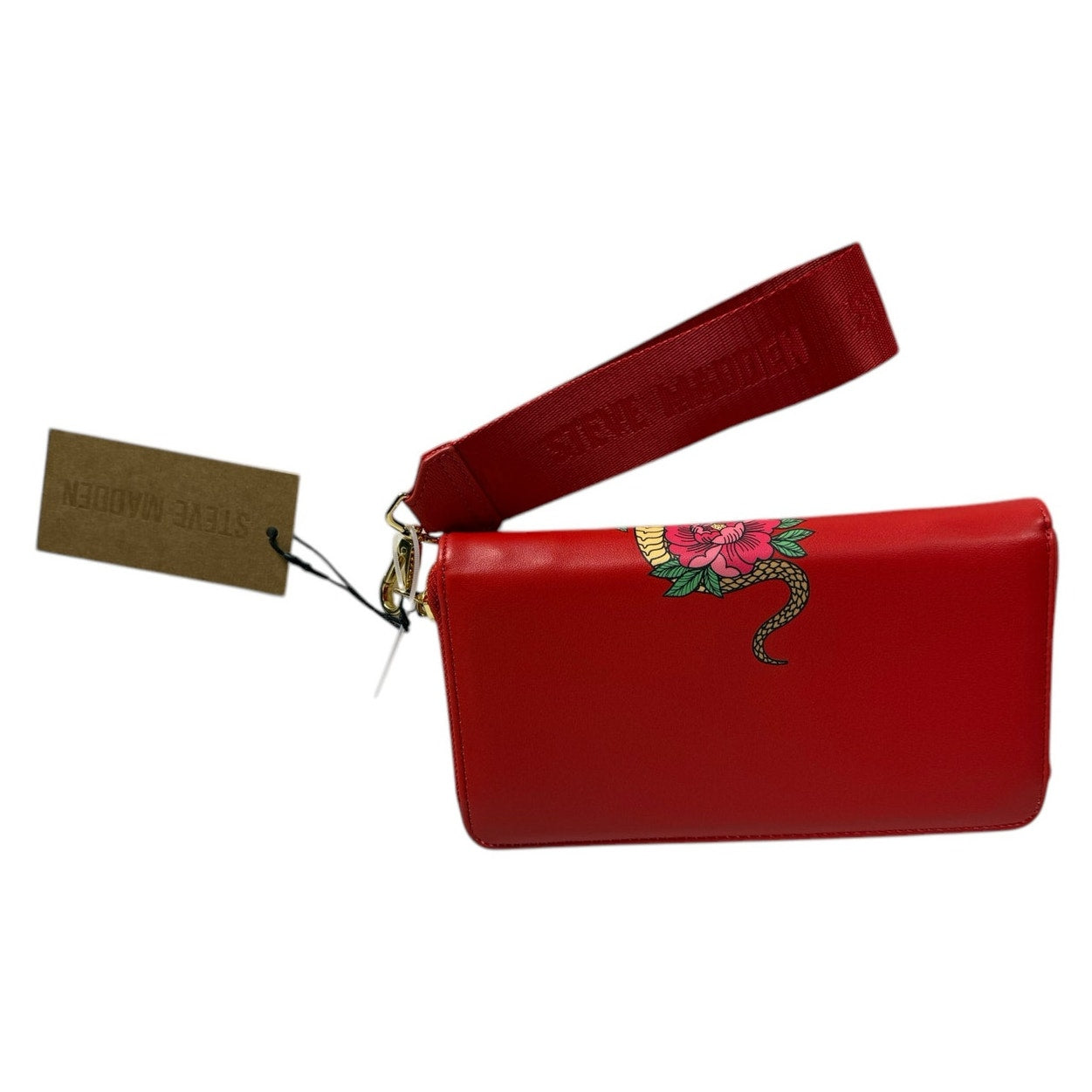 NWT Steve Madden BZIP-SN LUNAR NEW YEAR of the SNAKE Red Wristlet Wallet
