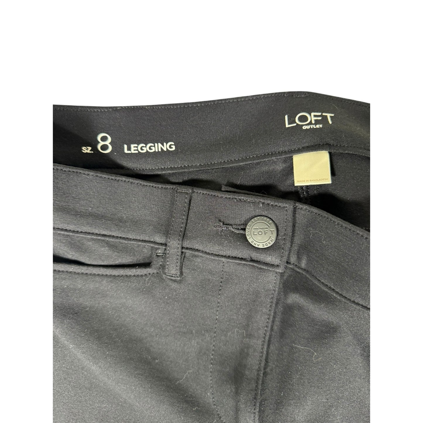 Loft Leggings Women's 8 Black Ankle Mid Rise