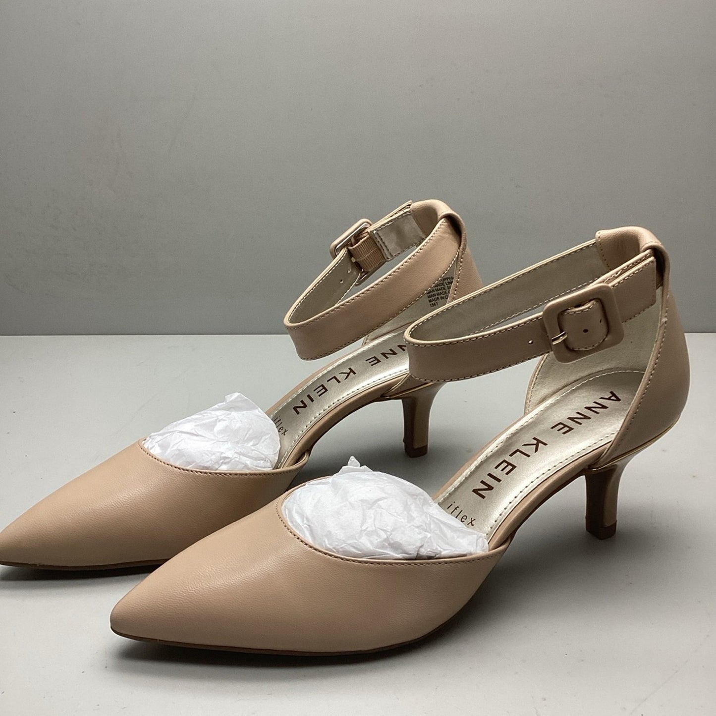 New Anne Klein fabulist pump Heels Size 8M Tan Ankle Strap