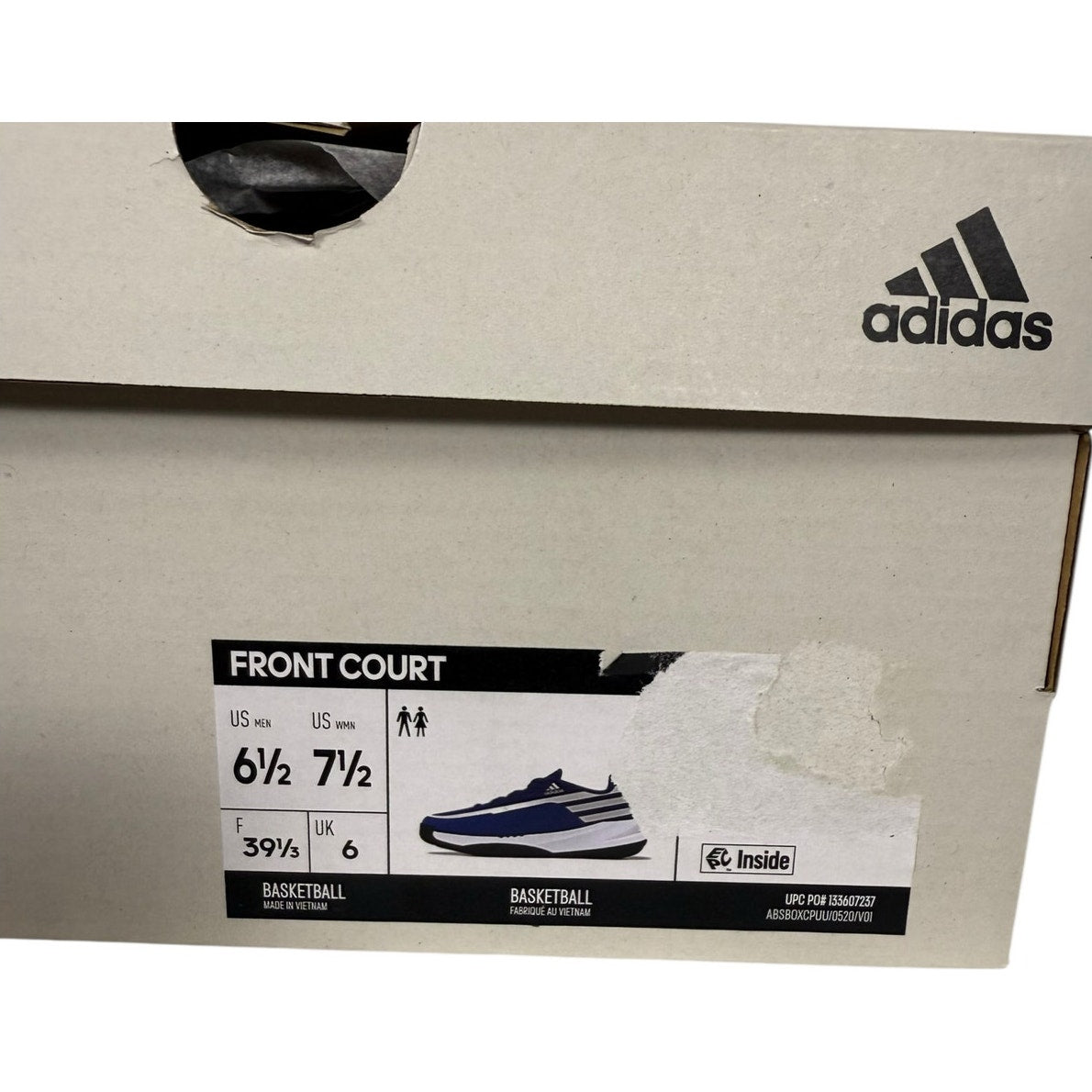 Adidas Front Court Sneakers - Women's Size 7.5 - Royal Blue/White