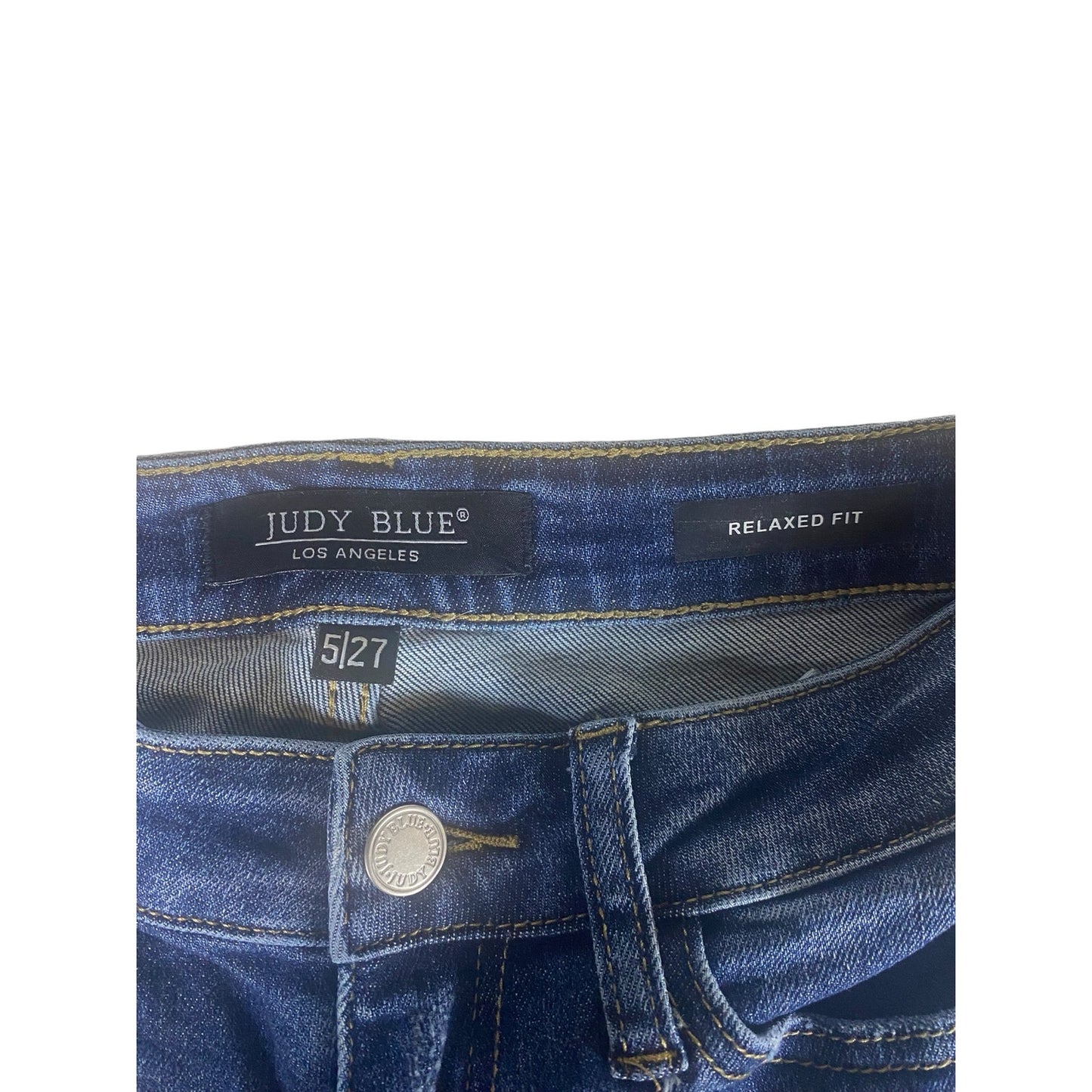 Women's Judy Blue relaxed Fit Distressed Blue Jeans Size 5/27