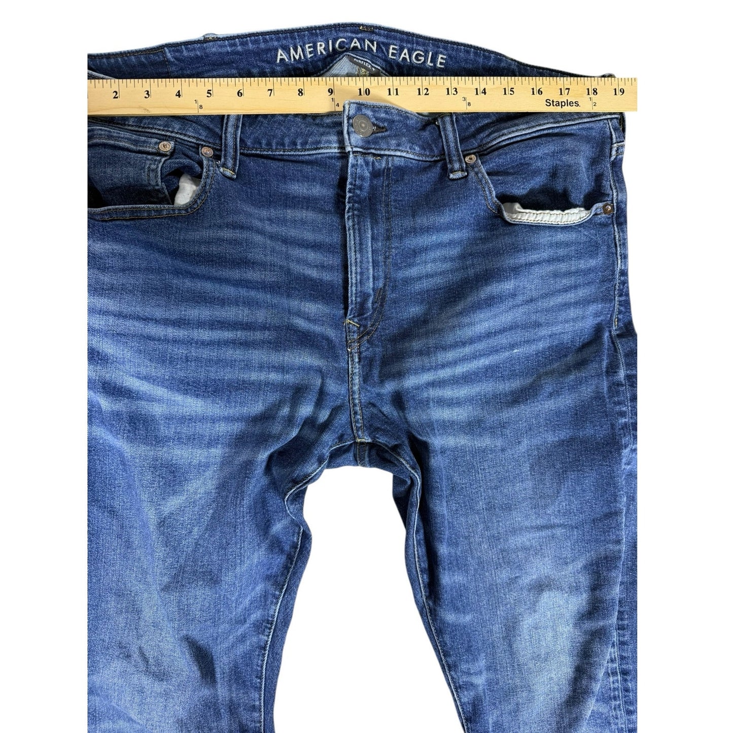American Eagle Men's Athletic Skinny Jeans, 38x32 - Blue