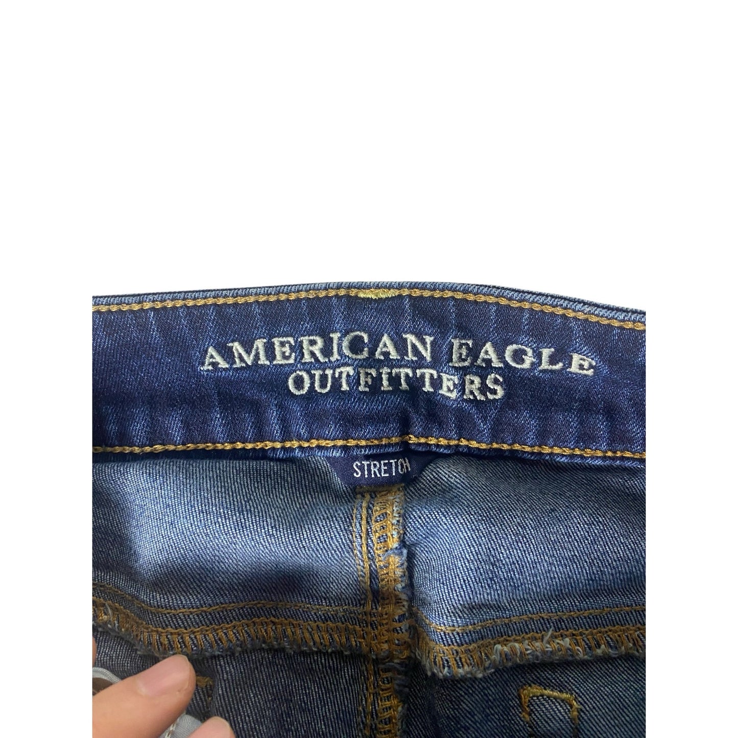 Women's American Eagle Artist Crop Blue Stretch Jeans Size 10