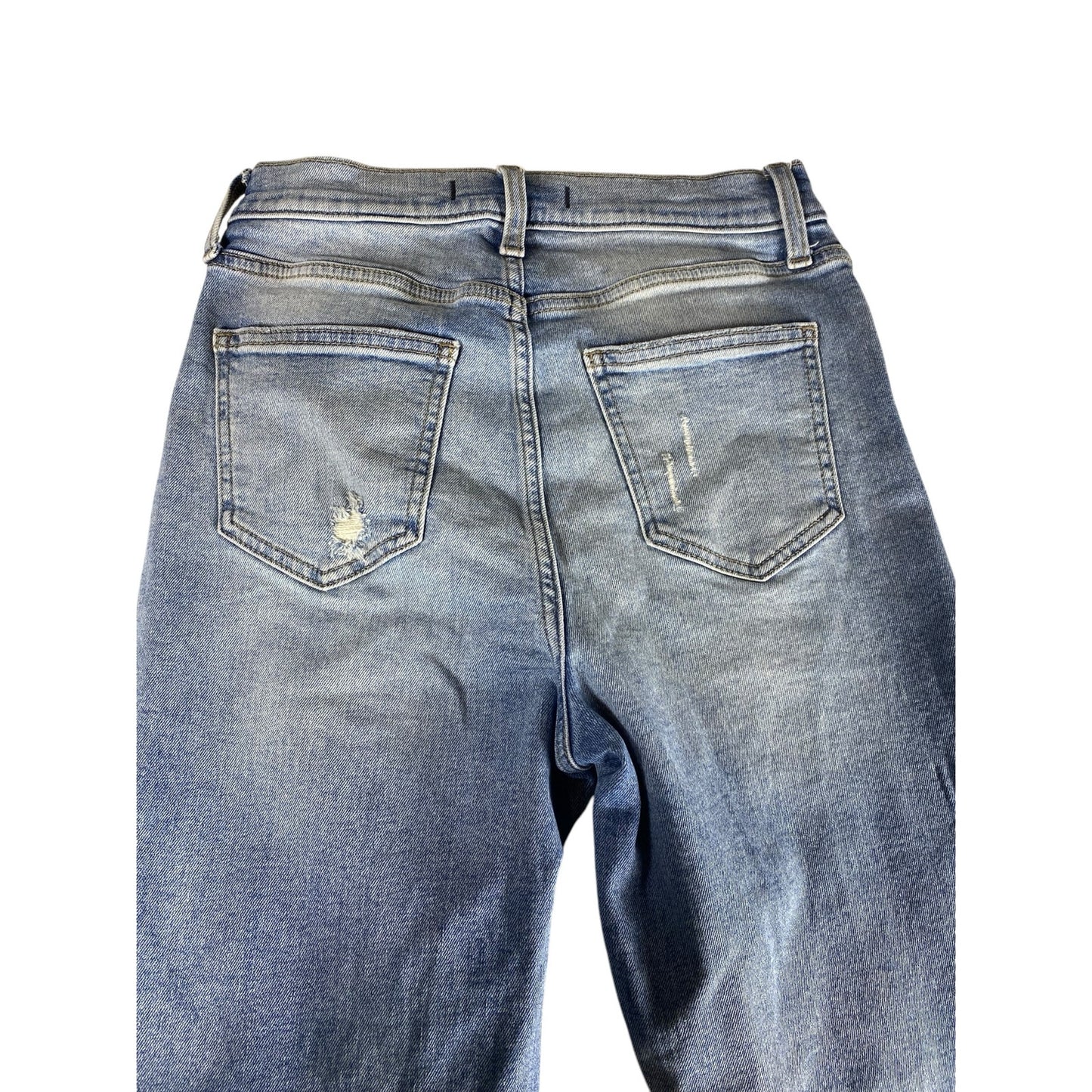 Women Distressed Eunina Ultra High Rise Straight Crop Jeans Size 7 Cotton Jeans