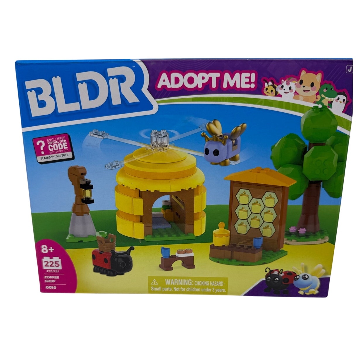BLDR Adopt Me! Coffee Shop W/ Queen Bee & Ladybug Building Set 225 Piece NEW NIB
