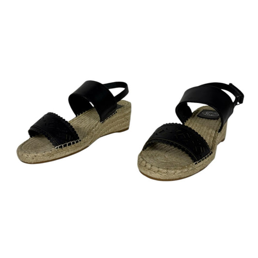 NIB Landing Craft Espadrille Black Size 4.5 (35) Open Toe Ankle Strap