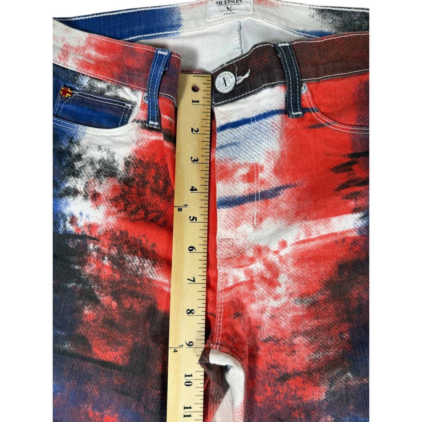 Hudson Jeans Women's 27 Red, White, Blue 10th Anniversary Skinny Patriotic