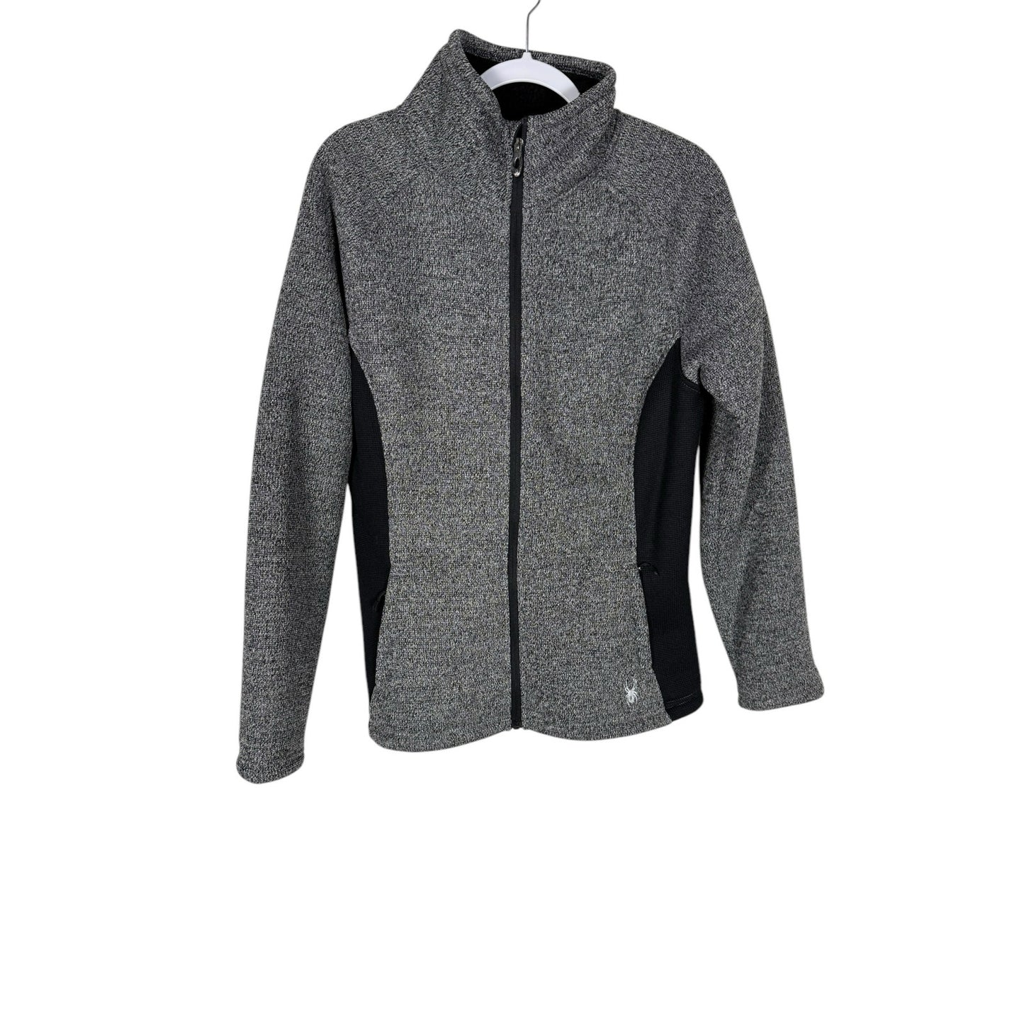 Spyder Zip up jacket Women's Fleece Gray black Size XL