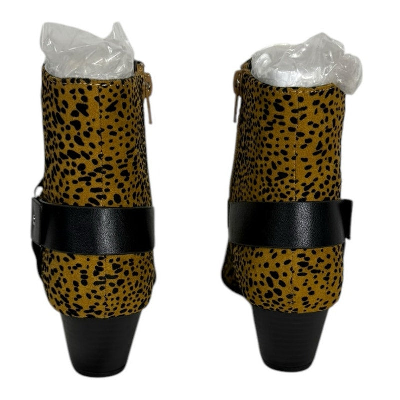 Qupid Ankle Boots Women's Cheetah Print Size 6 Casual