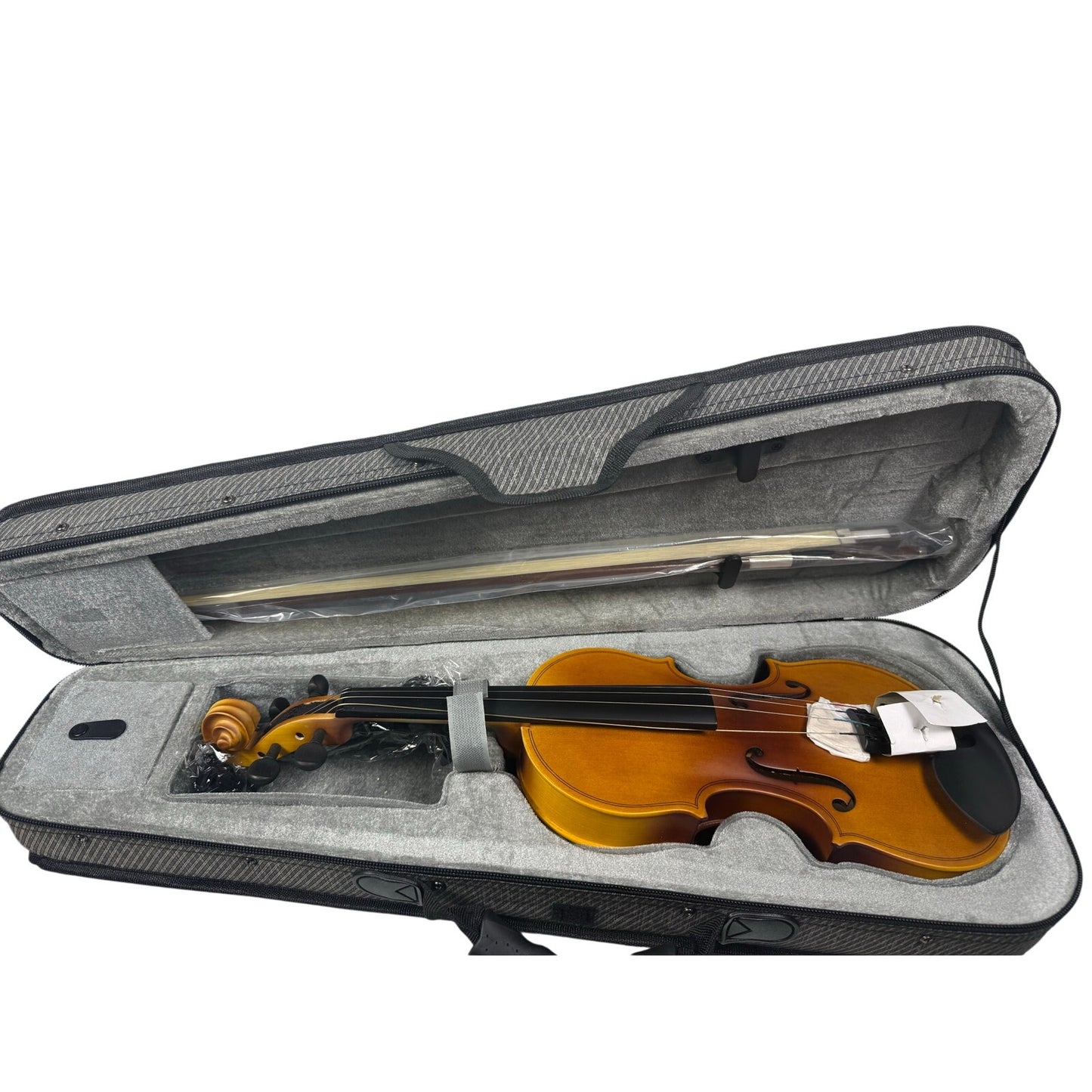 Fesley 1/4 Acoustic Violin Beginner Set with Case, Bow, Tuner & Strings Upgrade