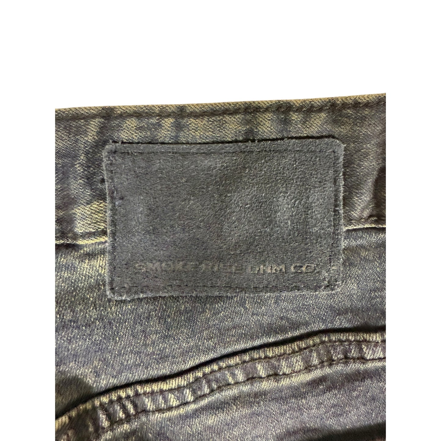 Smoke Rise Denim Jeans Men Slim Tapered 36x32 Dark Distressed Jeans