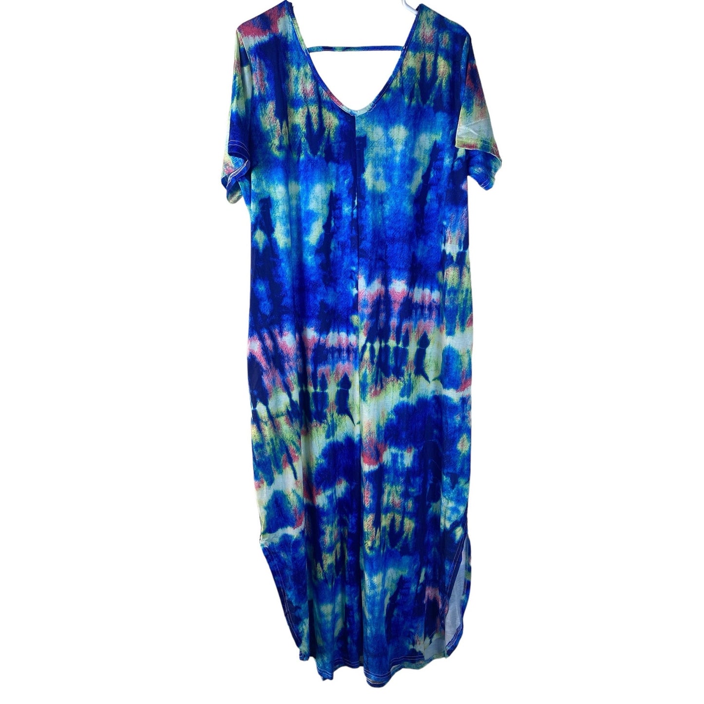 NWT Kancystore women's plus size full length tie dye dress with pockets size XL