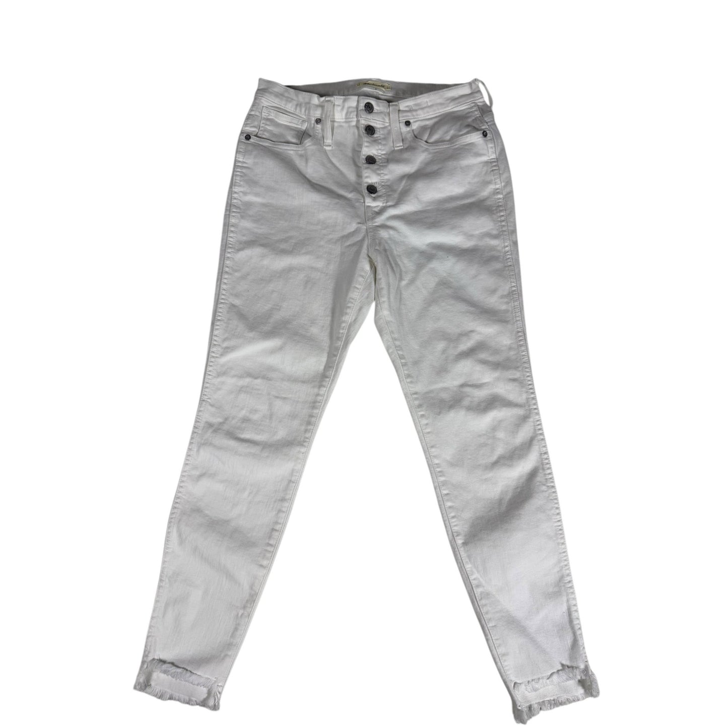 Women's Madewell White Ankle Hi-rise Skinny Jeans Button up size 30
