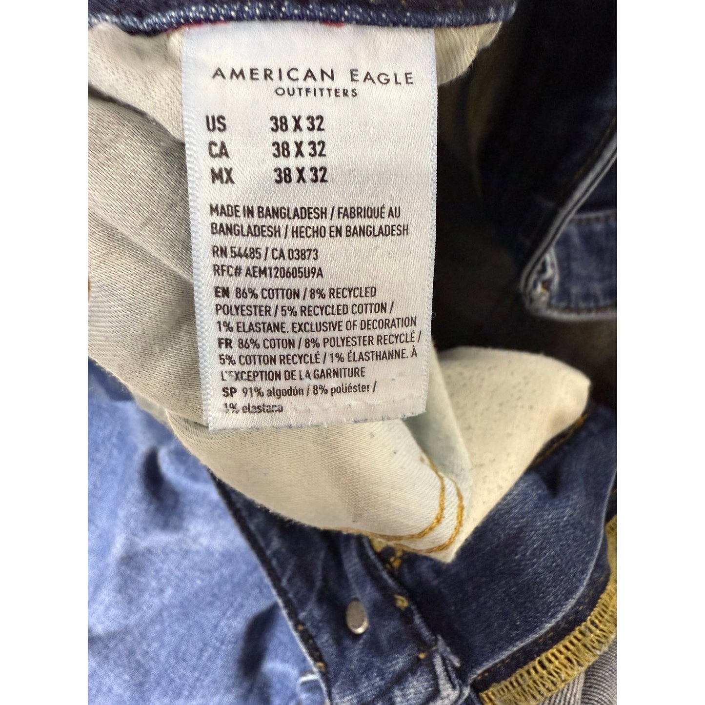 American Eagle Men's Athletic Skinny Jeans, 38x32 - Blue