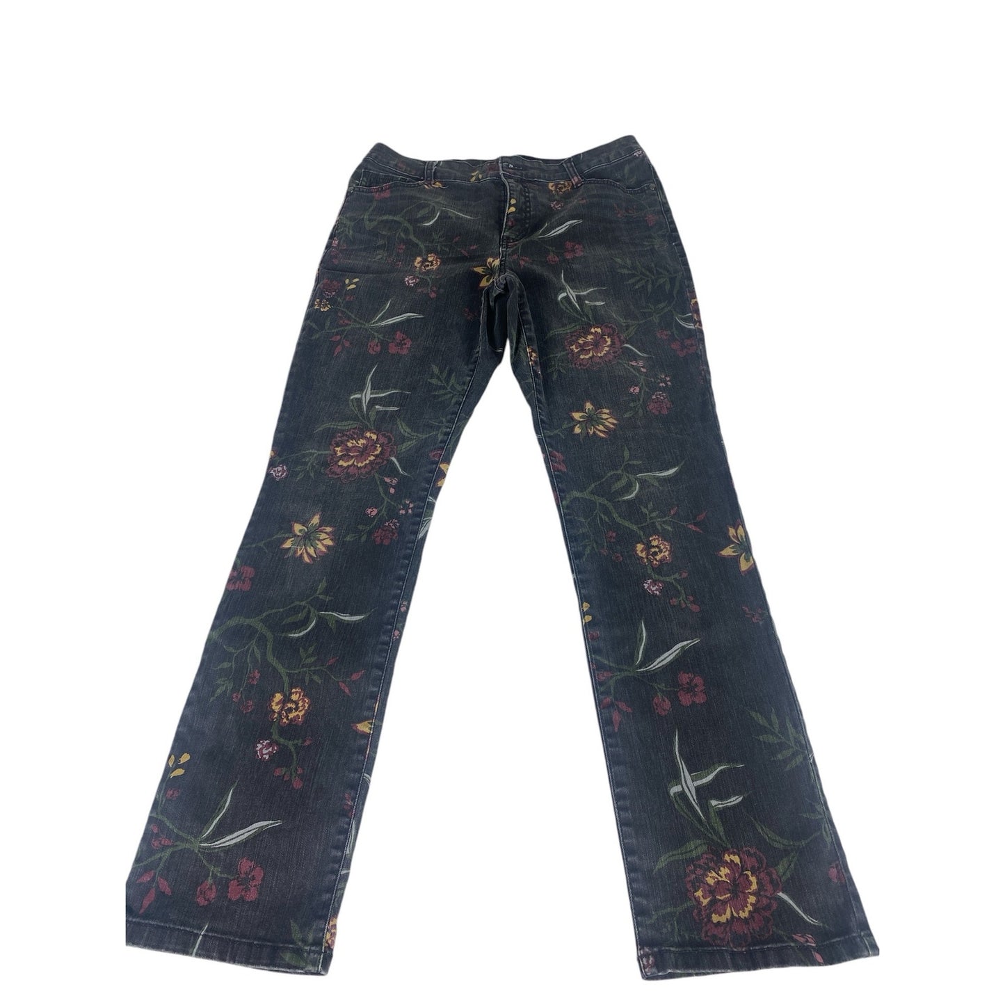 Women's Floral Print Black Bandolino Amy Jeans Size 6