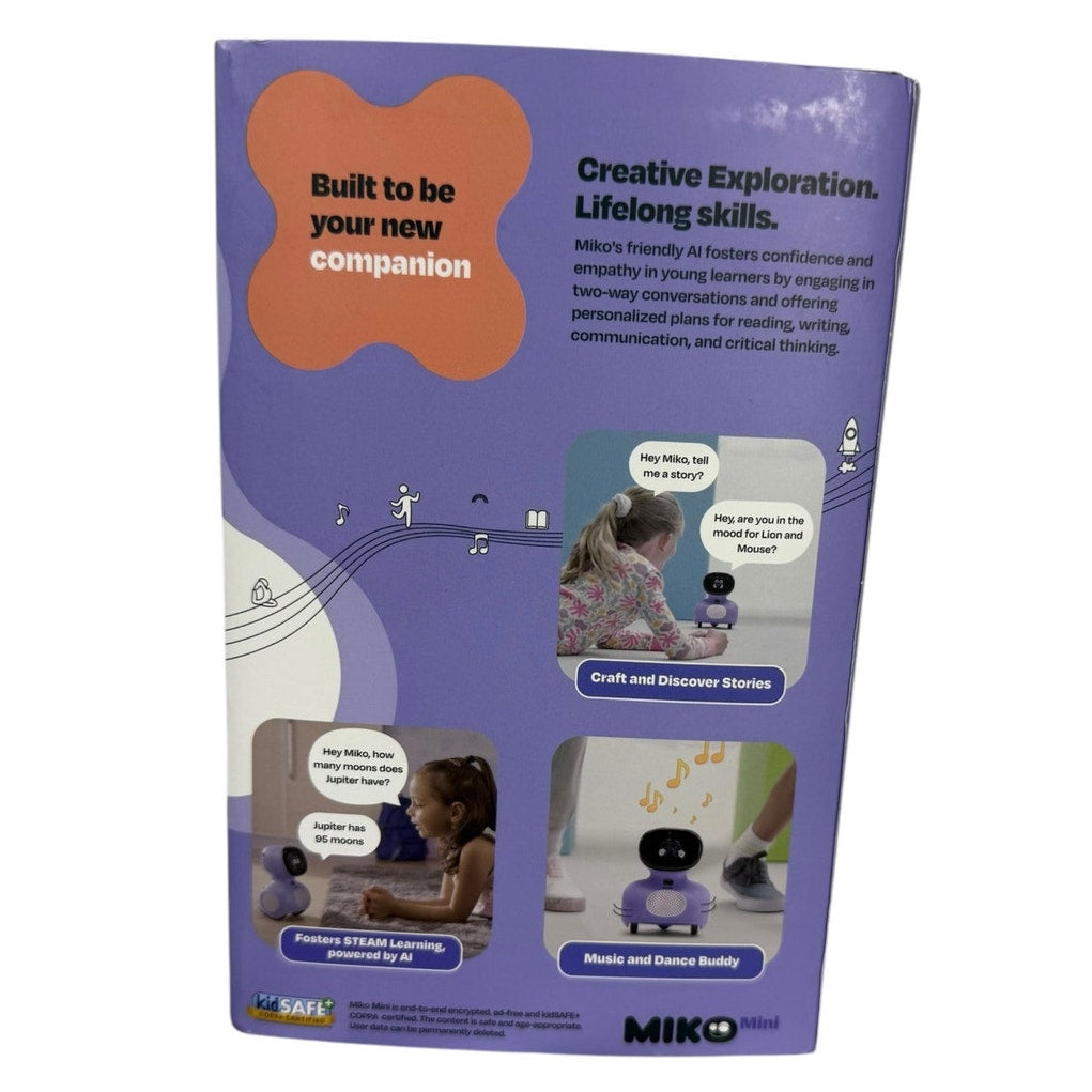MIKO Mini: AI Robot for Kids STEM Conversational Learning & Education Purple