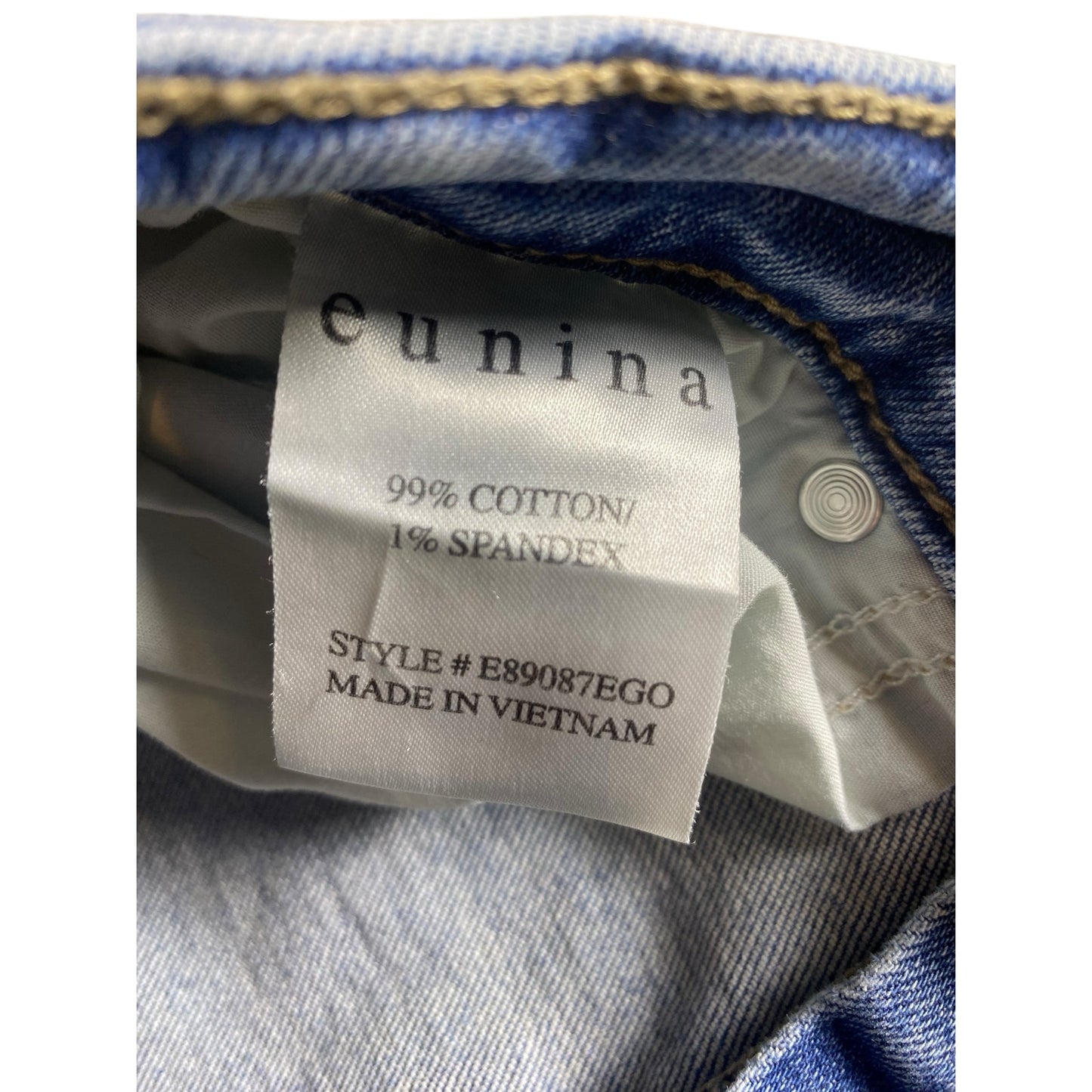 Women Distressed Eunina Ultra High Rise Straight Crop Jeans Size 7 Cotton Jeans