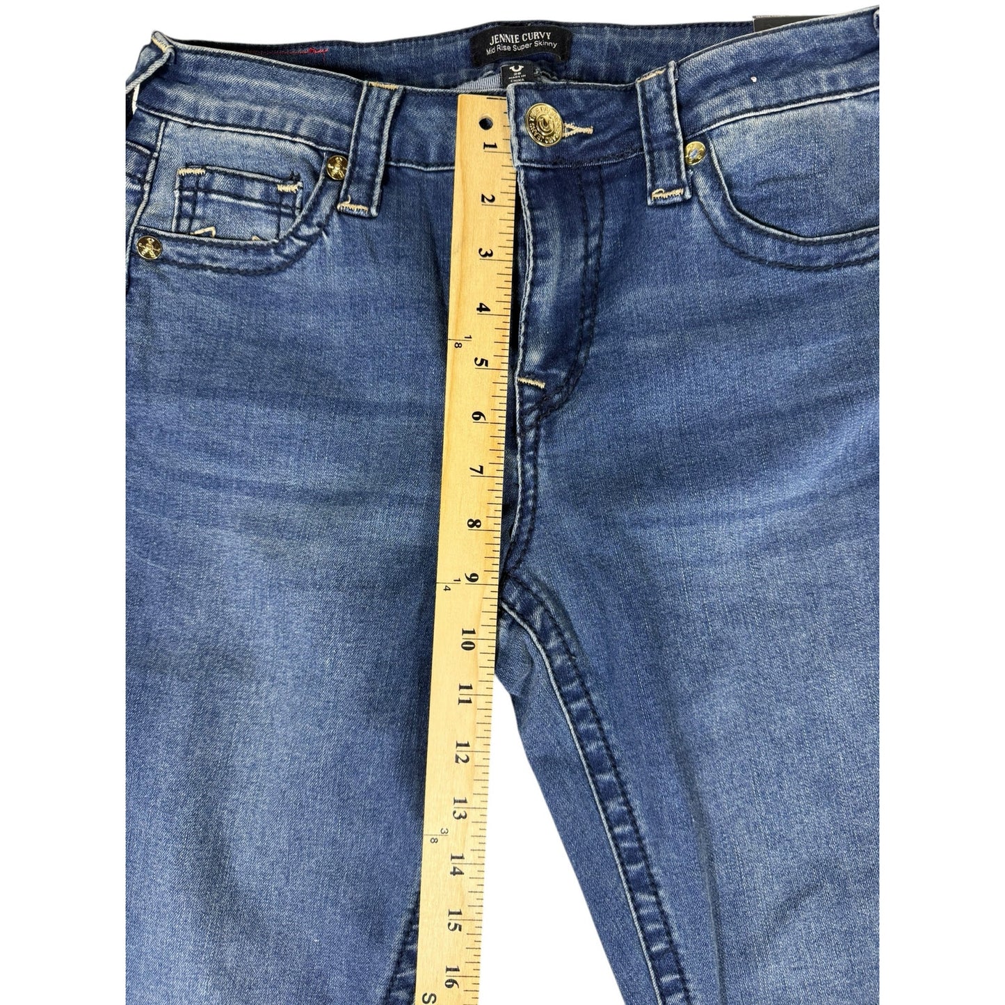 NWT True Religion Jeans Women's Size 28 Jennie Curvy Mid Rise Super Skinny