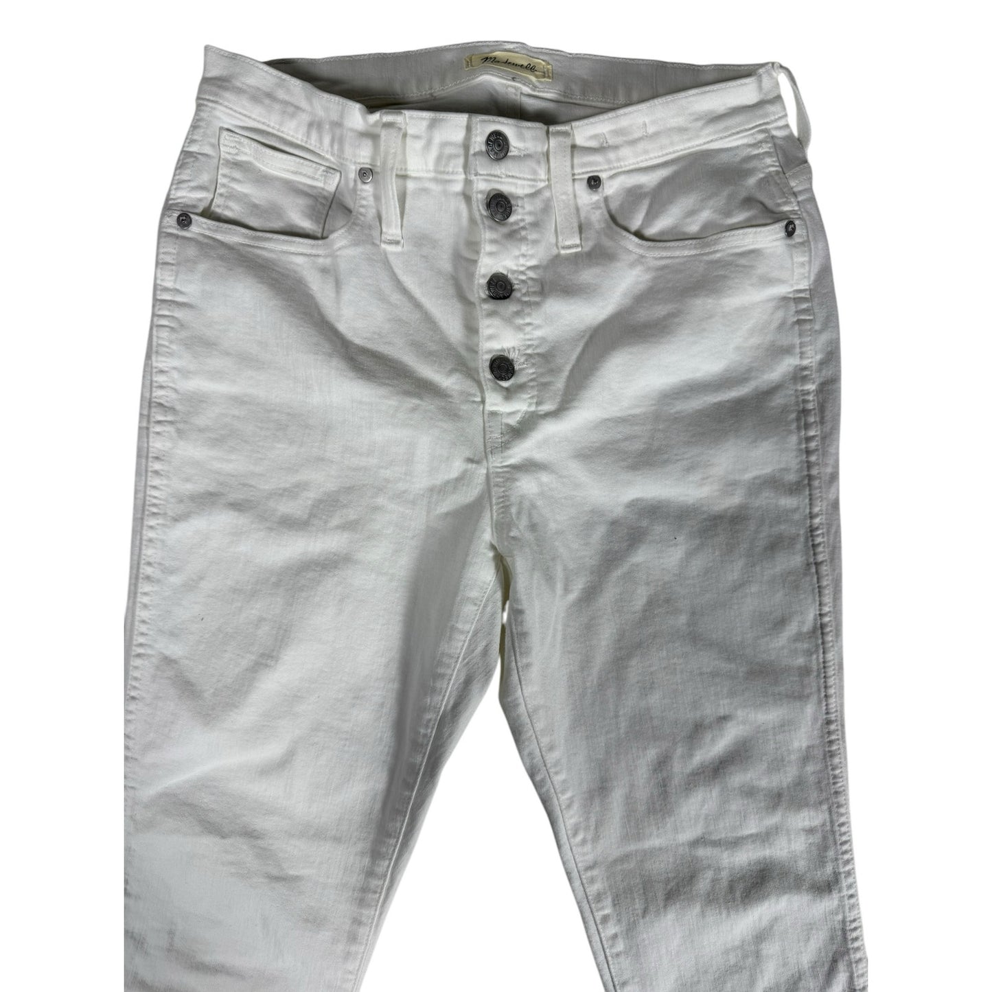 Women's Madewell White Ankle Hi-rise Skinny Jeans Button up size 30