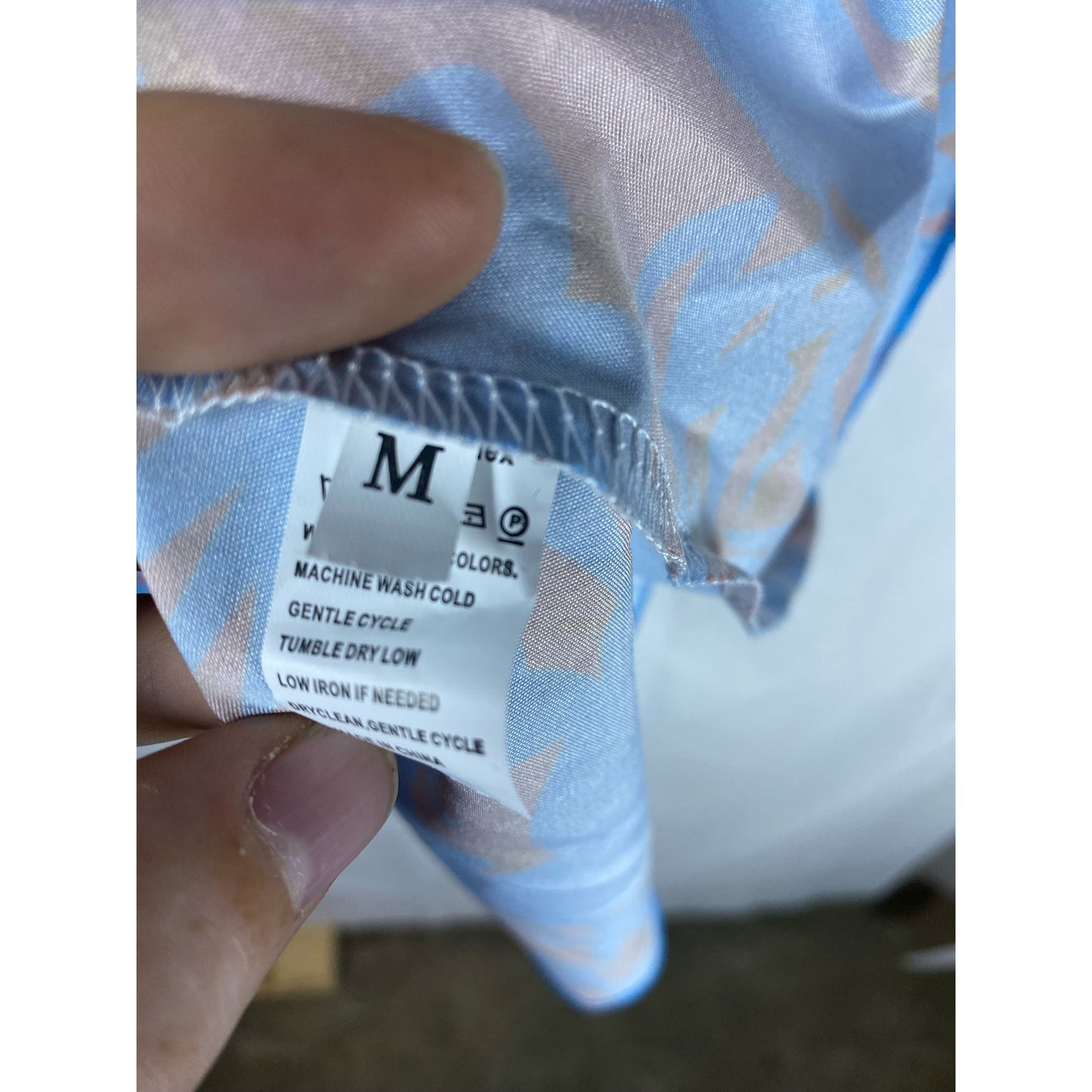Women’s dress Blue Floral Print size medium elastic waist