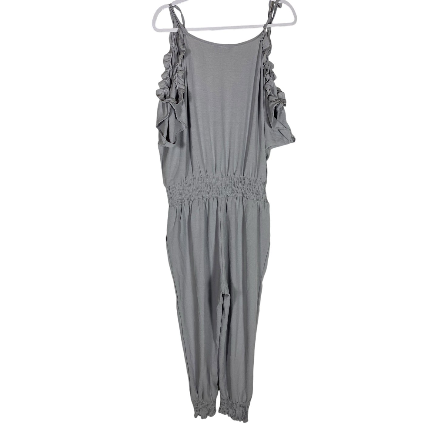 NWT Dokotoo One Piece Jumper Women's Size XL Gray Open Shoulder V Cut