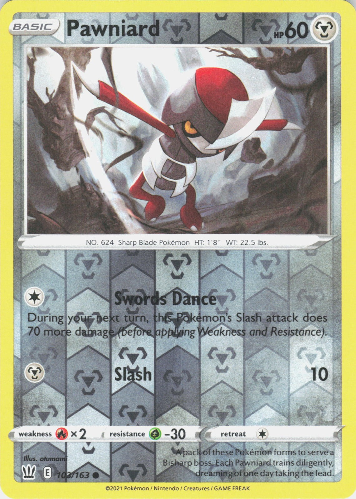 Pawniard Reverse Holo Common SWSH05: Battle Styles 103/163 NM