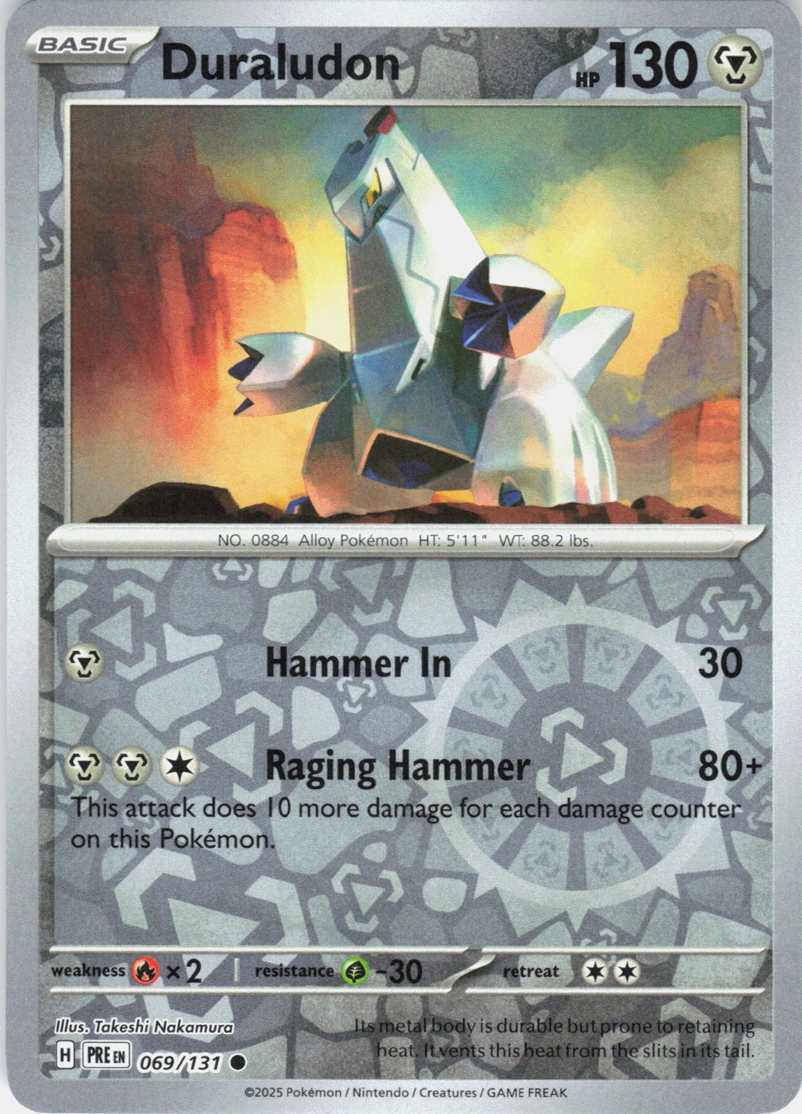 Duraludon Reverse Holo Common SV: Prismatic Evolutions 069/131 NM