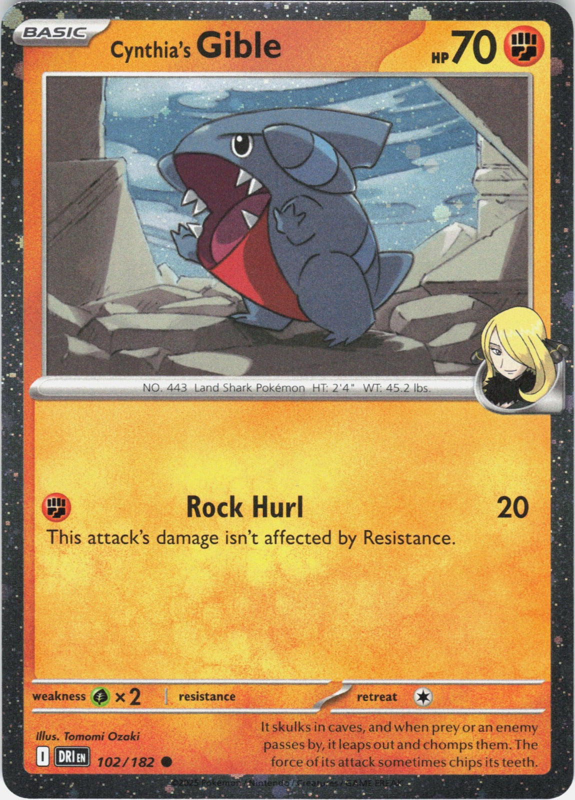Cynthia's Gible (Cosmos Holo) Holo Common Miscellaneous Cards & Prod 102/182 NM