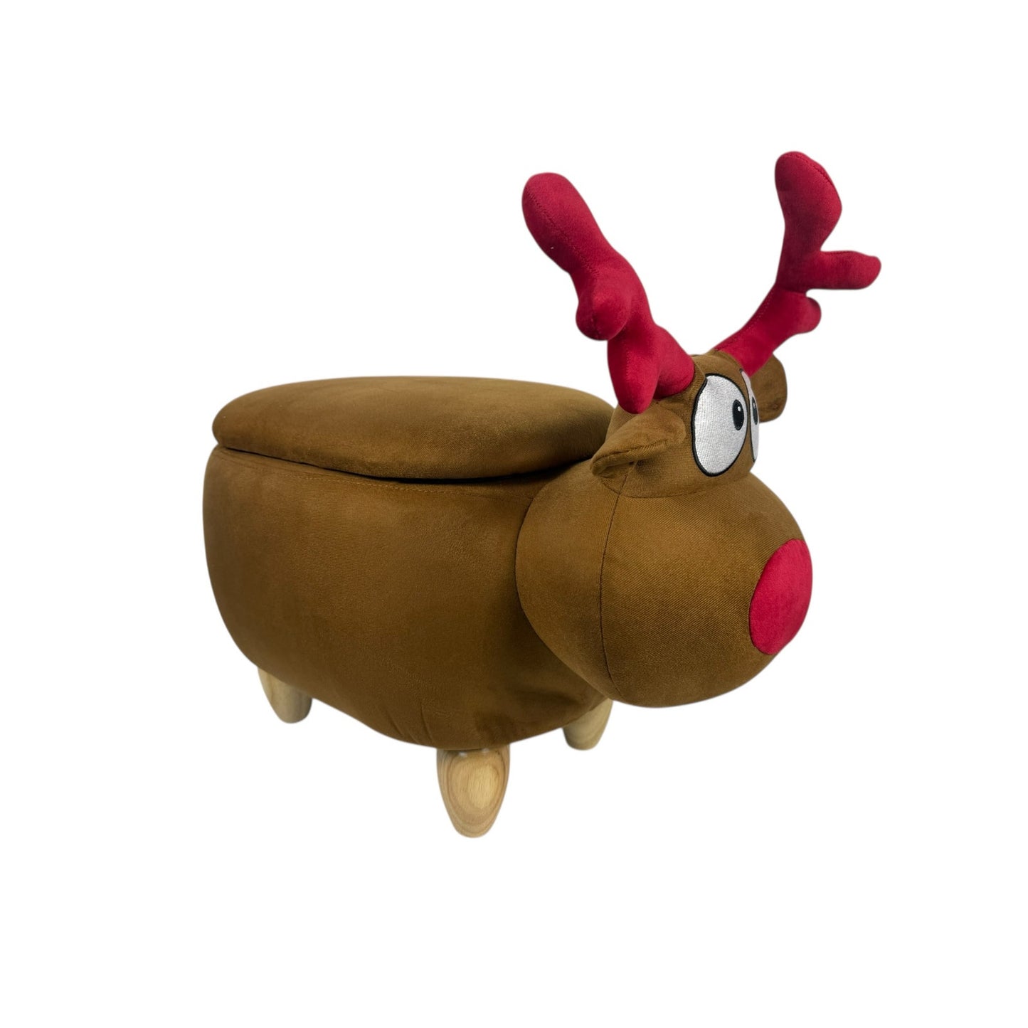 New Christmas Reindeer Footstool Ottoman with Storage Rudolf
