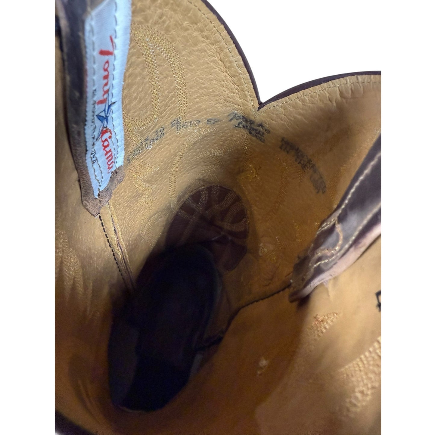 Tony Lama Ostrich Leather Cowboy Boots - Men's Size 10EE