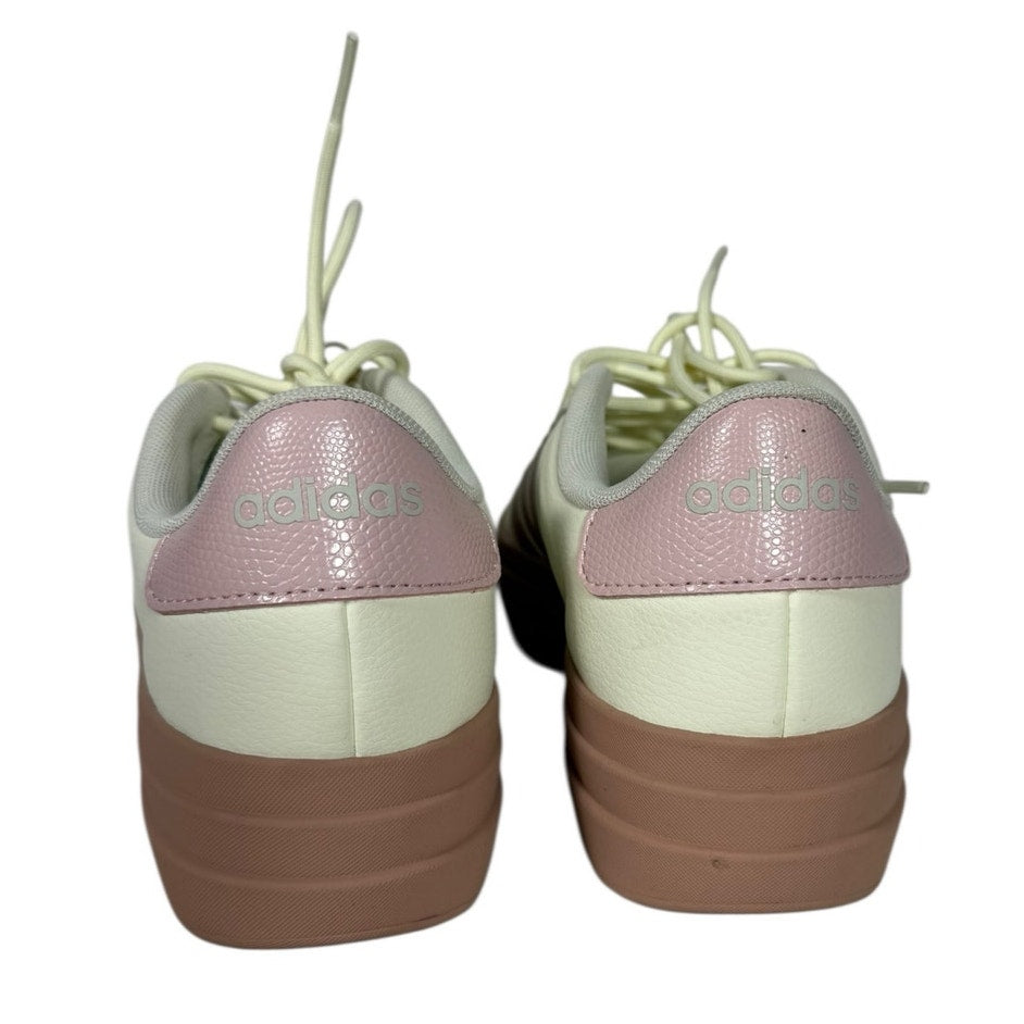 Adidas Court VL Women's Shoes - Ivory / Pink - Size 9.5