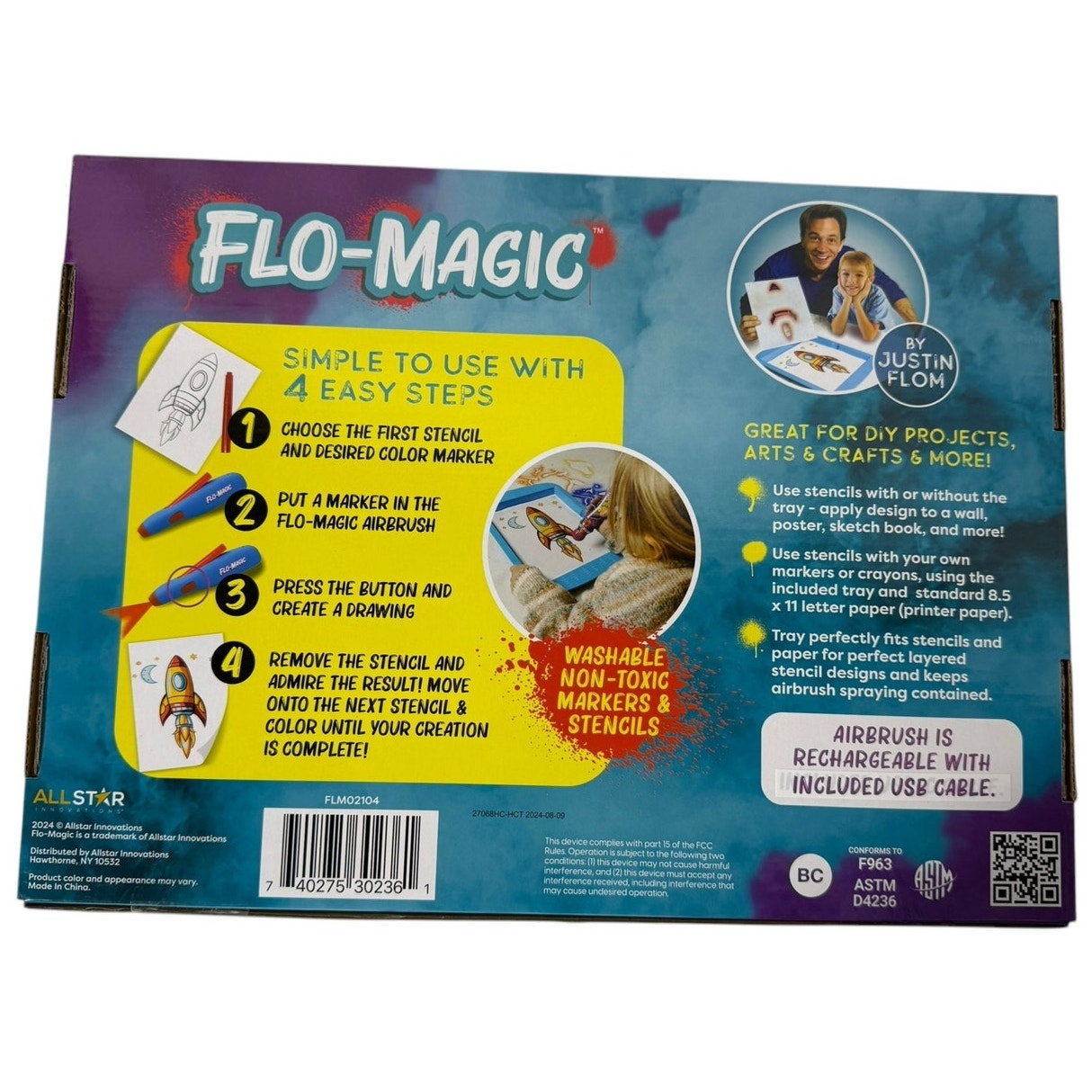 Flo-Magic, Craft Airbrushed Masterpieces with Magical Layering Stencils Ages 5+