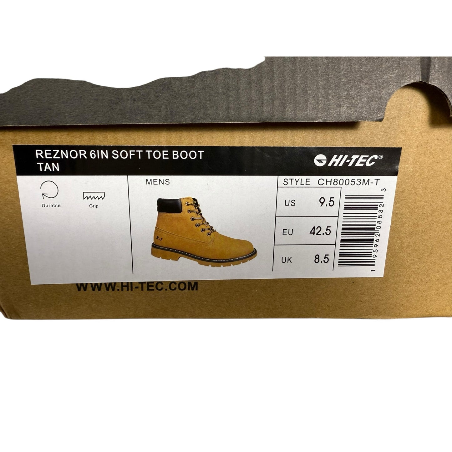 NWT Hi Tec Reznor Boots Men's  Size 9.5 6in Soft toe Tan  Work Chore