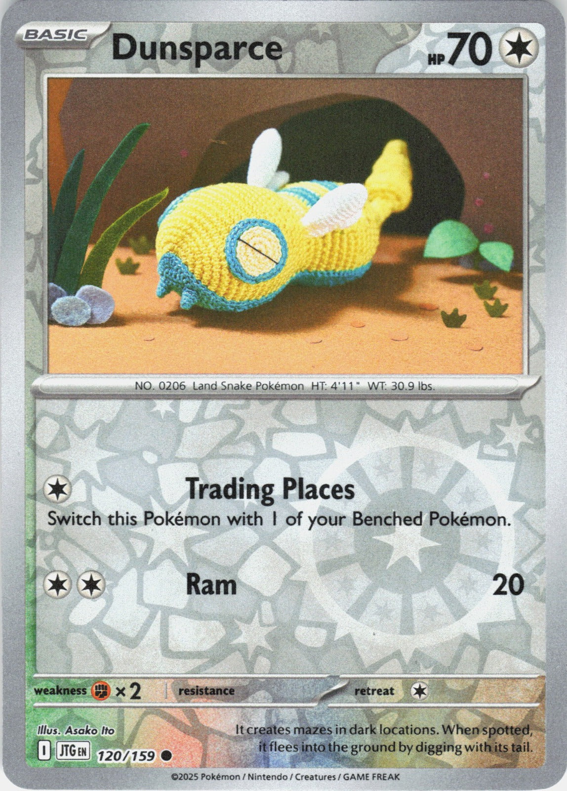Dunsparce Reverse Holo Common SV09: Journey Together 120/159 NM