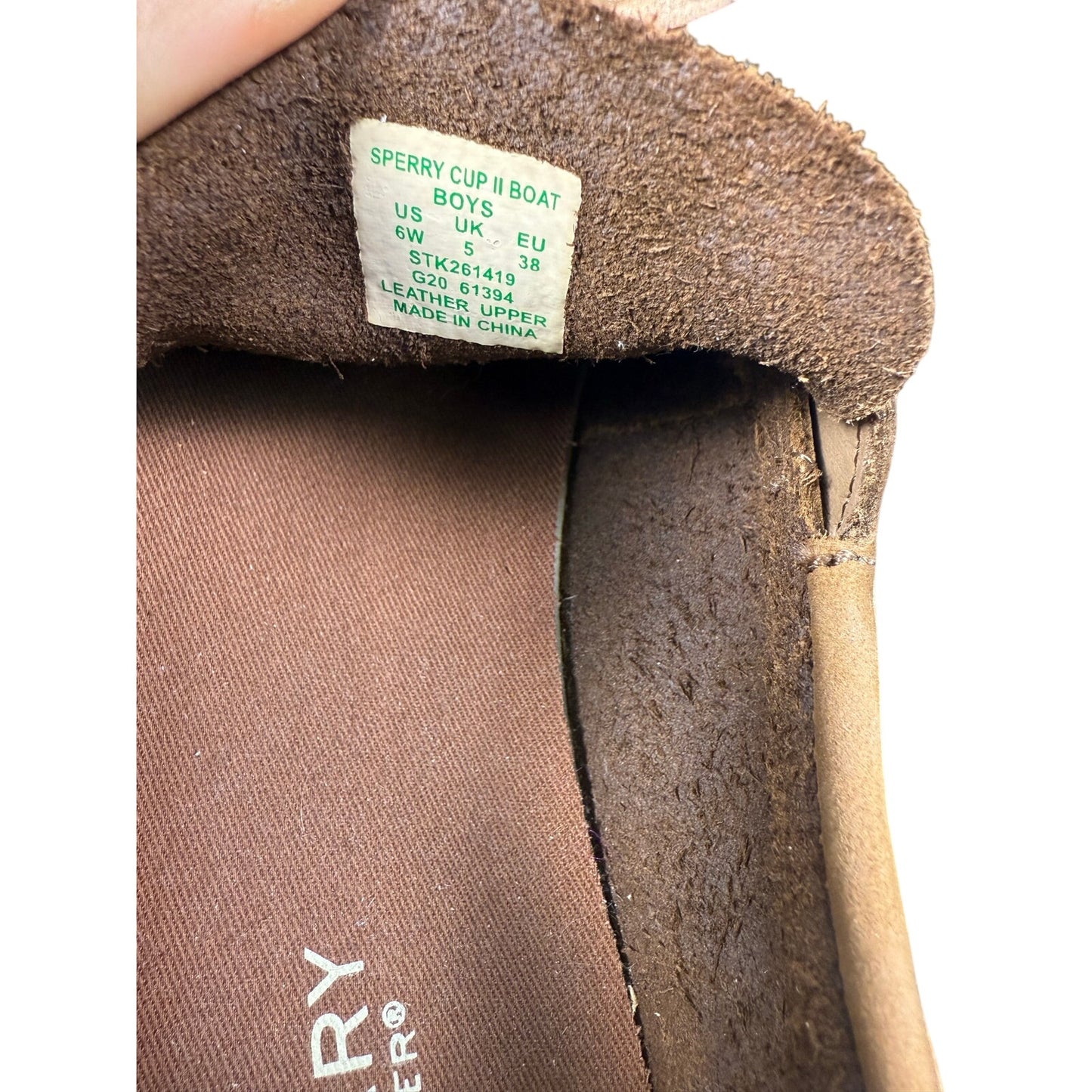 Sperry Top-Sider Gold Cup Shoes Boys Size 6w Brown Leather 2-Eye Boat Casual