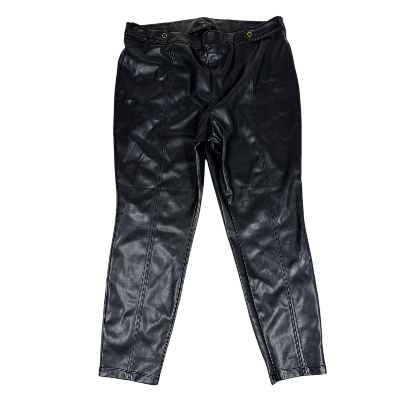 NWT Marc New York Pants Women's Black Size 2X Faux Leather Ankle