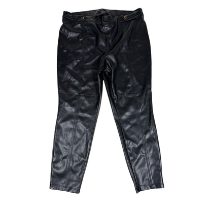 NWT Marc New York Pants Women's Black Size 2X Faux Leather Ankle