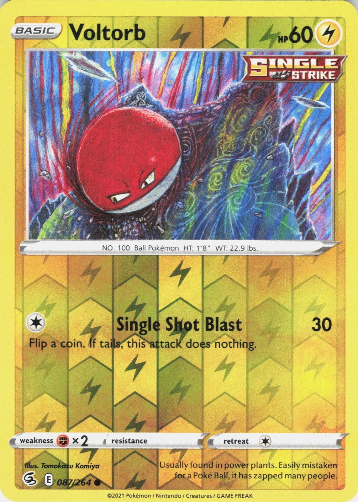 Voltorb Reverse Holo Common SWSH08: Fusion Strike 087/264 NM