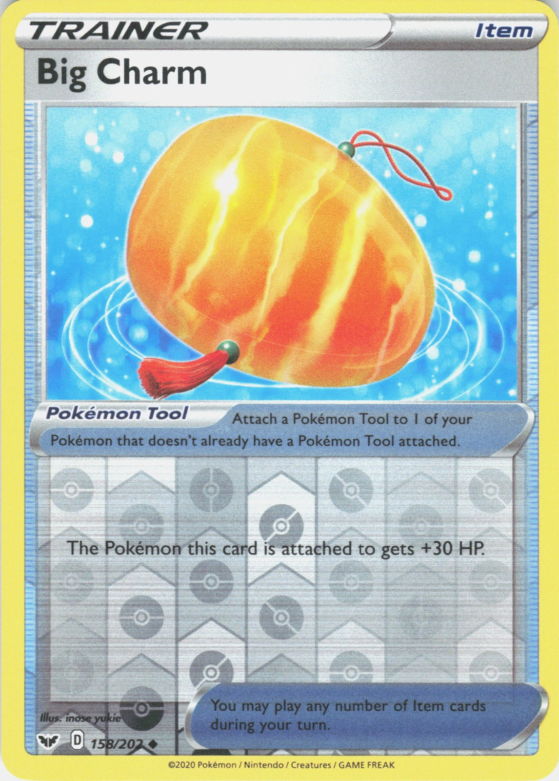Big Charm Reverse Holo Uncommon SWSH01: Sword & Shield Base Set 158/202 NM