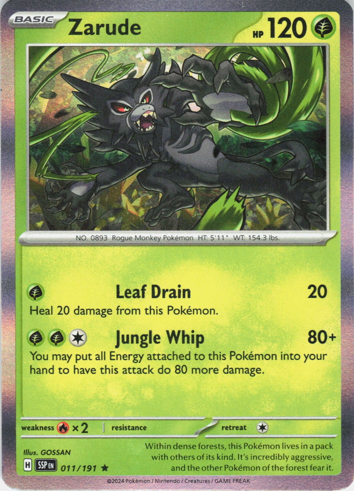 Zarude Holo Rare SV08: Surging Sparks 011/191 NM