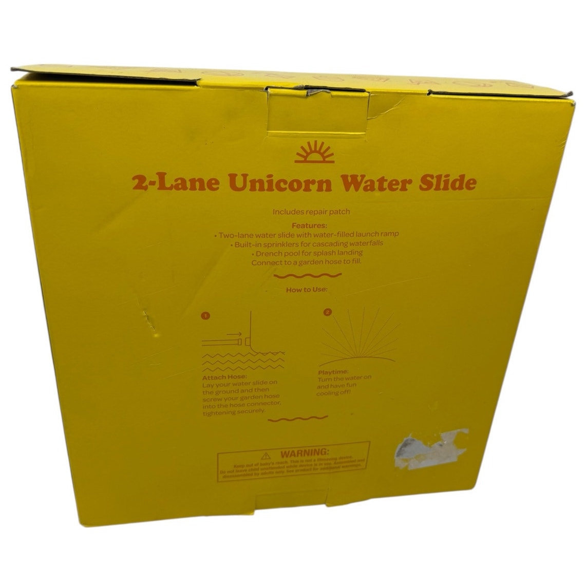 Sun Squad 2-Lane Unicorn Water Slide Built-in Sprinklers 18 FT (New in Box)