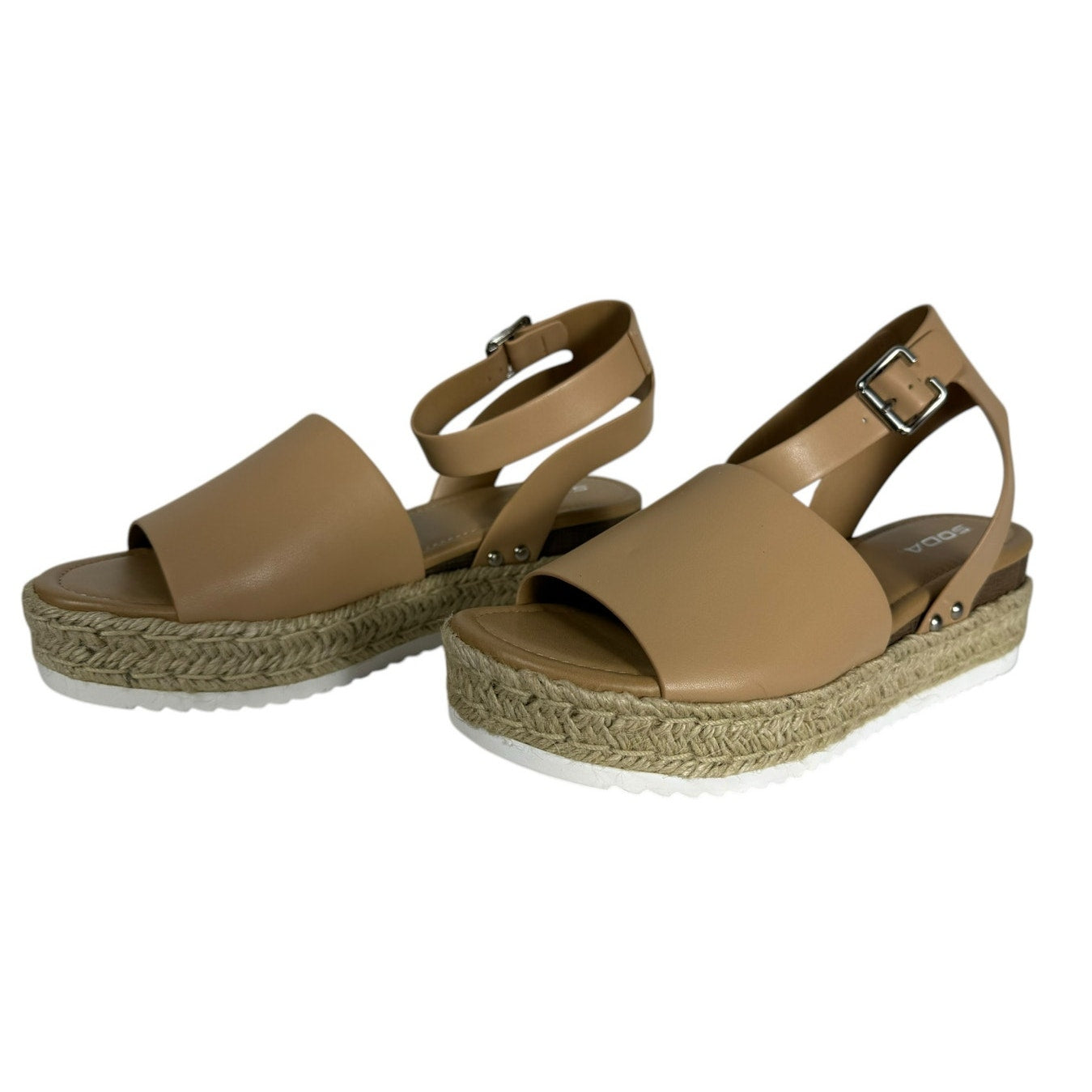 NWT Soda Espadrille Women's Size 11 Open Toe ankle strap Dusty Mauve