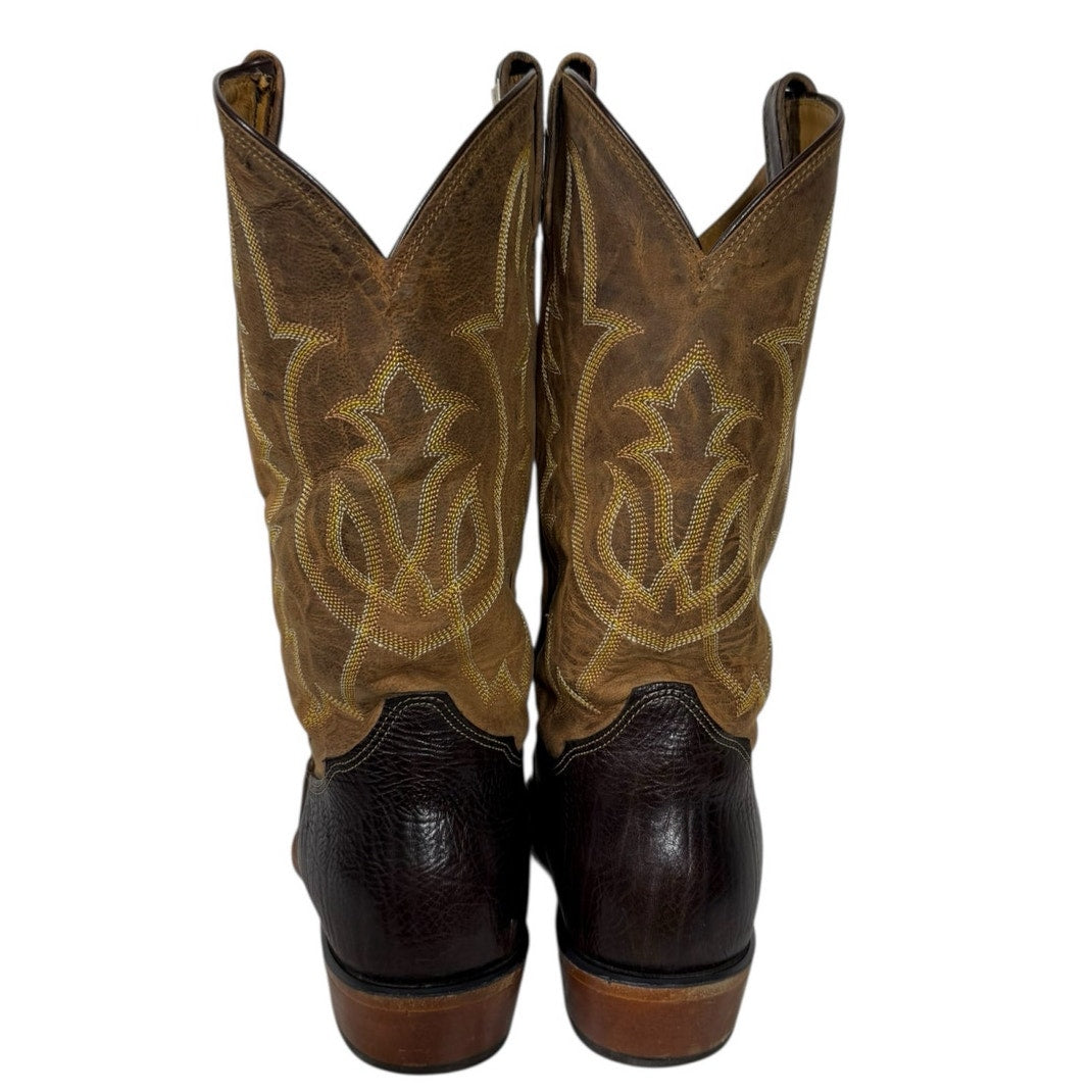 Tony Lama Ostrich Leather Cowboy Boots - Men's Size 10EE