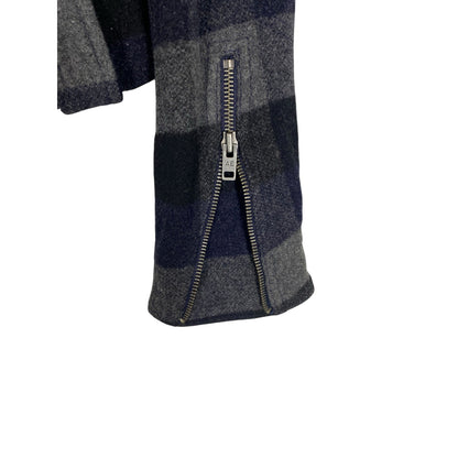 American Eagle Peacoat women's Plaid Size Medium Gray Y2k