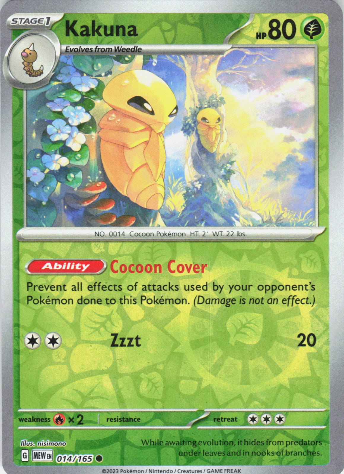 Kakuna Reverse Holo Common SV: Scarlet & Violet 151 014/165 NM