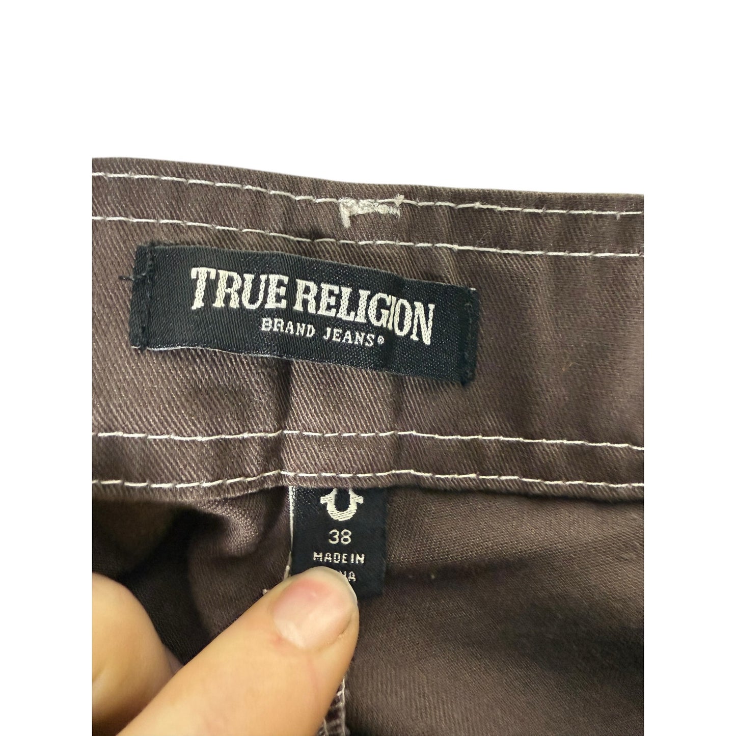 NWT True Religion Brand Jeans 108335 Men's Bracken Brown Cargo Pants Size 38