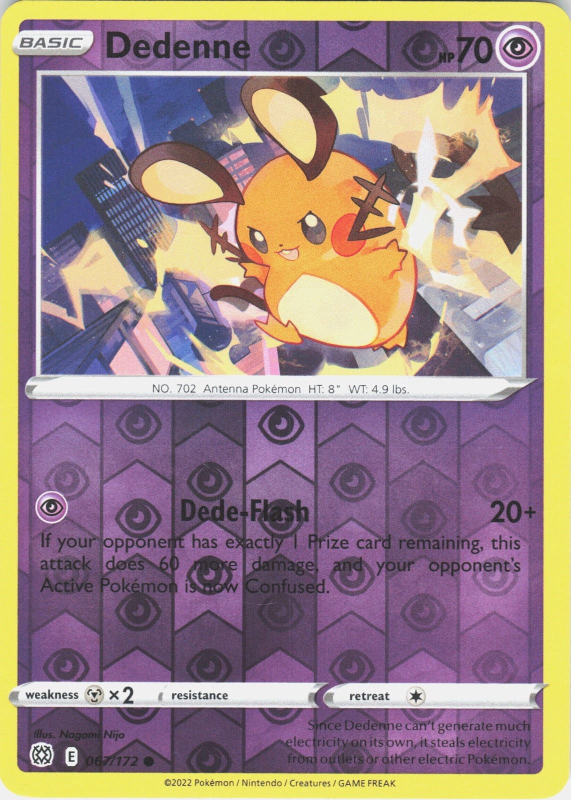 Dedenne Reverse Holo Common SWSH09: Brilliant Stars 067/172 NM