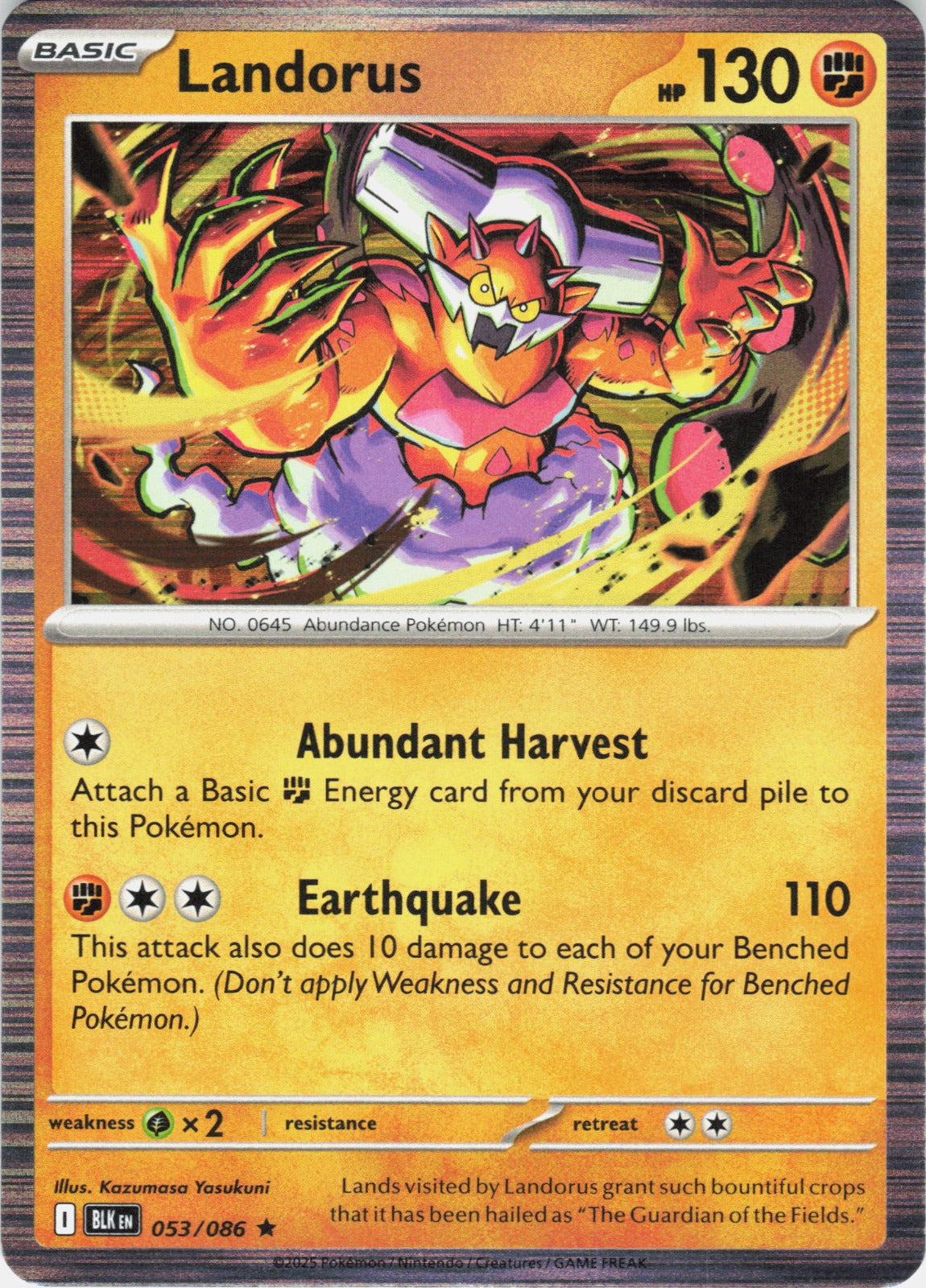 Landorus Holo Rare SV: Black Bolt 053/086 NM