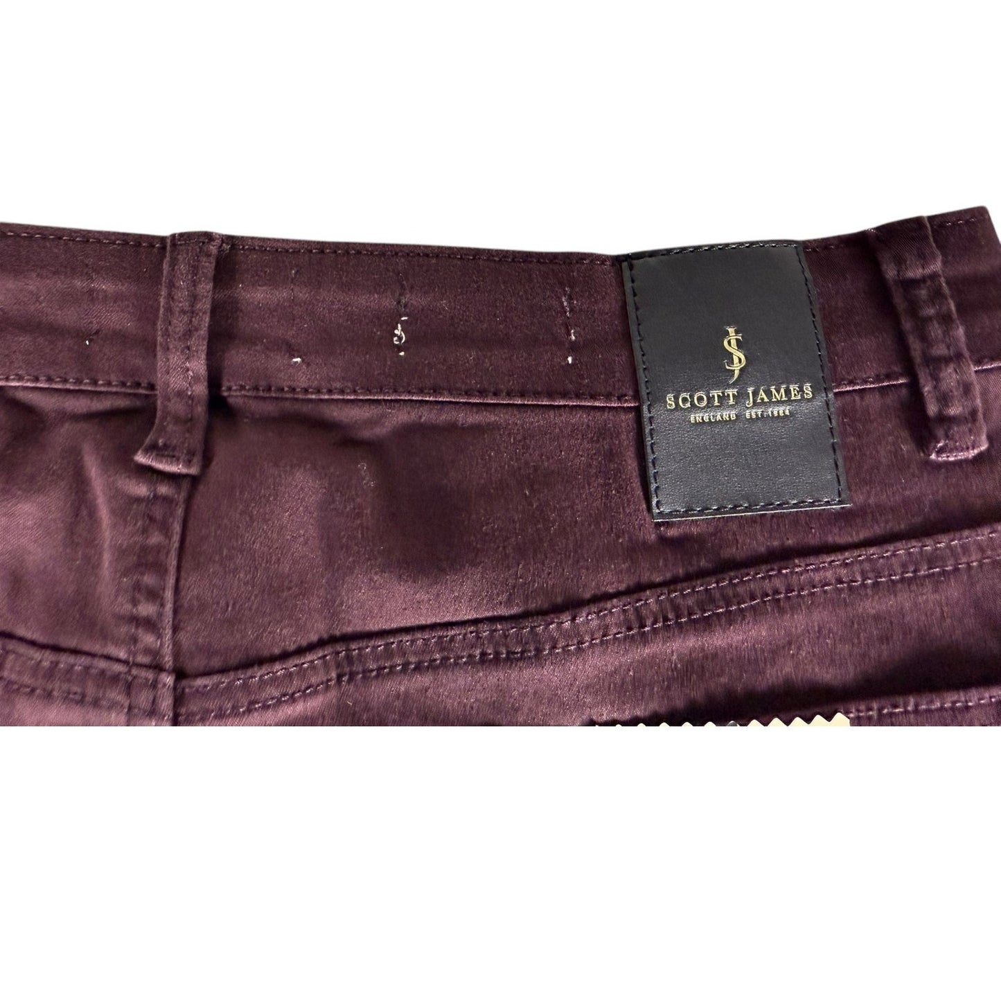 NWT Men's Scott James Burgundy Slim Fit Jeans Size 32 x 30